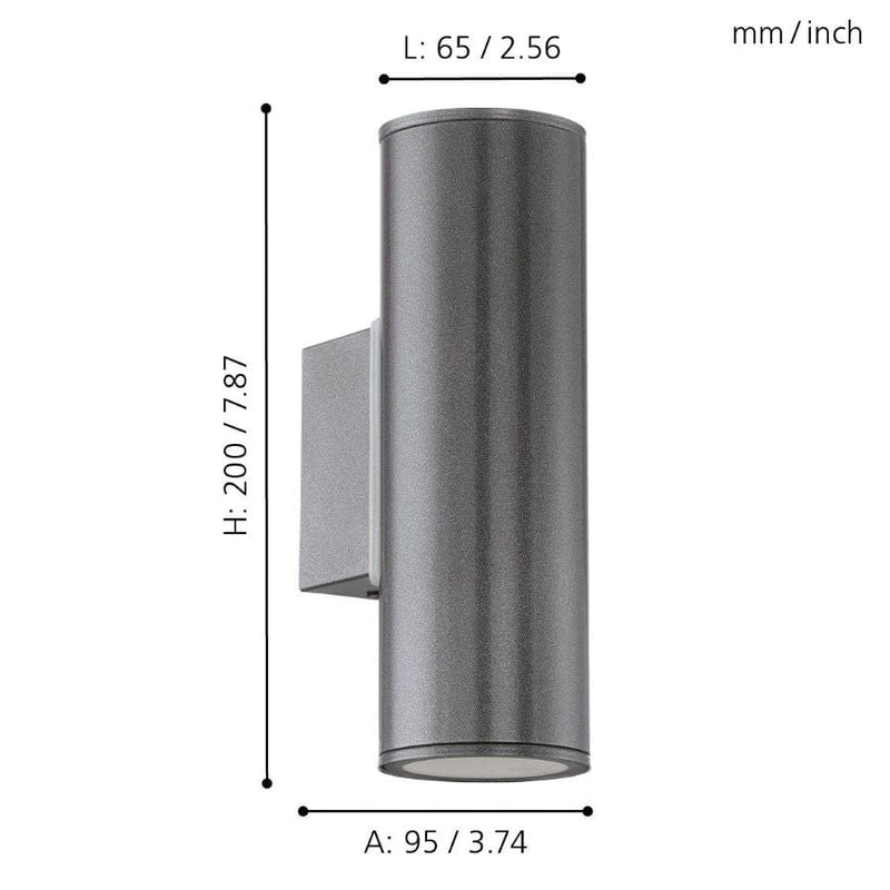 Riga up and down wall light dimensions