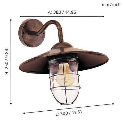 Melgoa LED Copper Lantern Wall Light