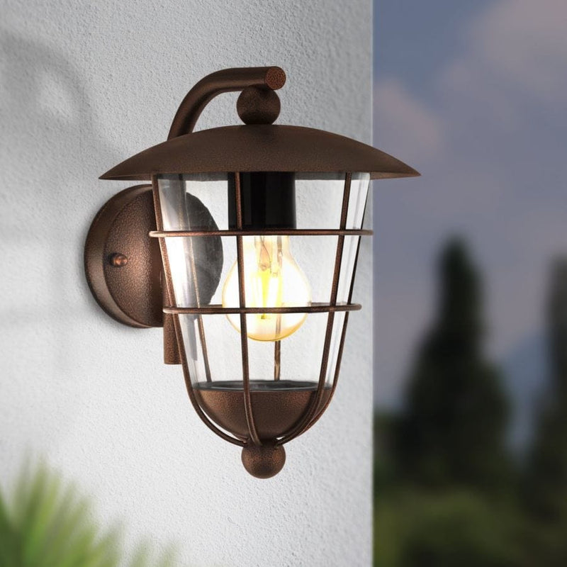 Pulfero 1 Down Lantern LED Wall Light Brown