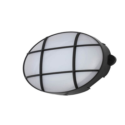 Capella Outdoor Black Grid LED Round Bulkhead CZ-34025-BLK