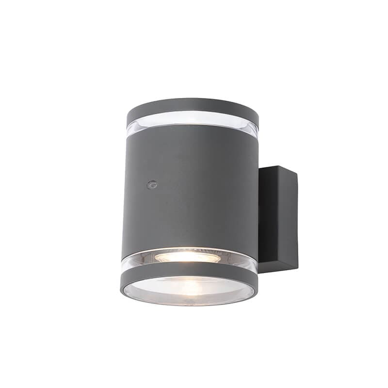 Lens Twin Wall Light with Photocell ZN-34042-ANTH