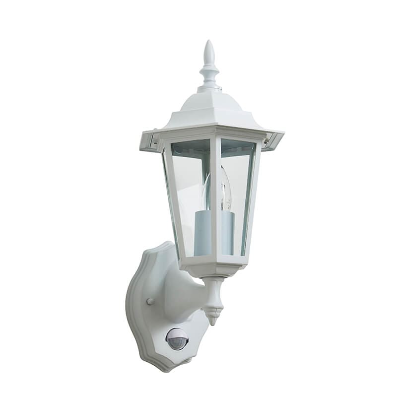 Libourne Outdoor Traditional Wall Lantern With PIR ZN-38606-WHT