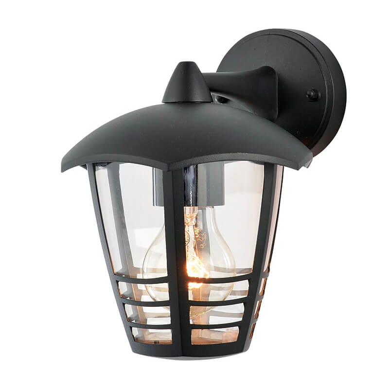 Perdita Outdoor Black Curved Wall Lantern ZN-25463-BLK