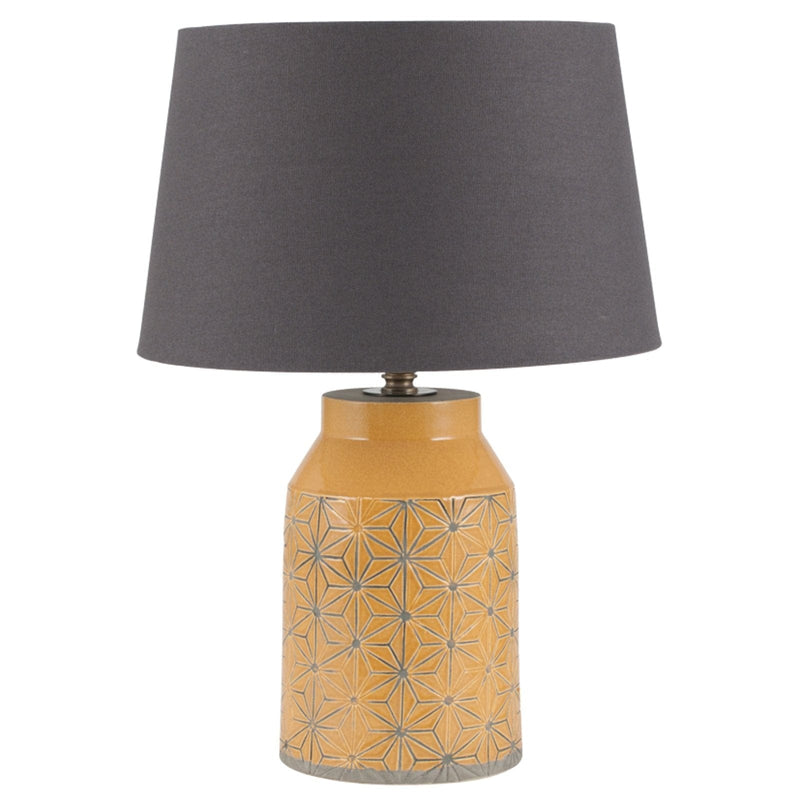Pacific Lifestyle Assisi Mustard Etch Detail Stoneware Table Lamp - PL-30-398-BO