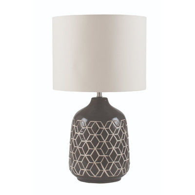 Pacific Lifestyle Athena Dark Grey Geo Ceramic Table Lamp - PL-30-383-C