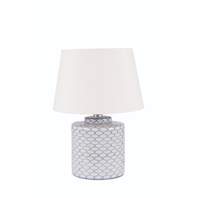 Pacific Lifestyle Demetri Grey and Blue Detail Ceramic Table Lamp - PL-30-424-K