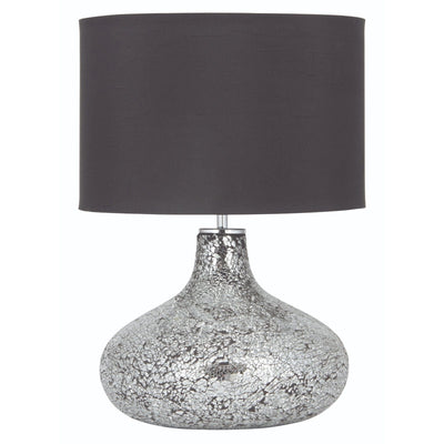 Pacific Lifestyle Evie Silver and Black Mosaic Mirror Table Lamp - PL-30-151-SI-C