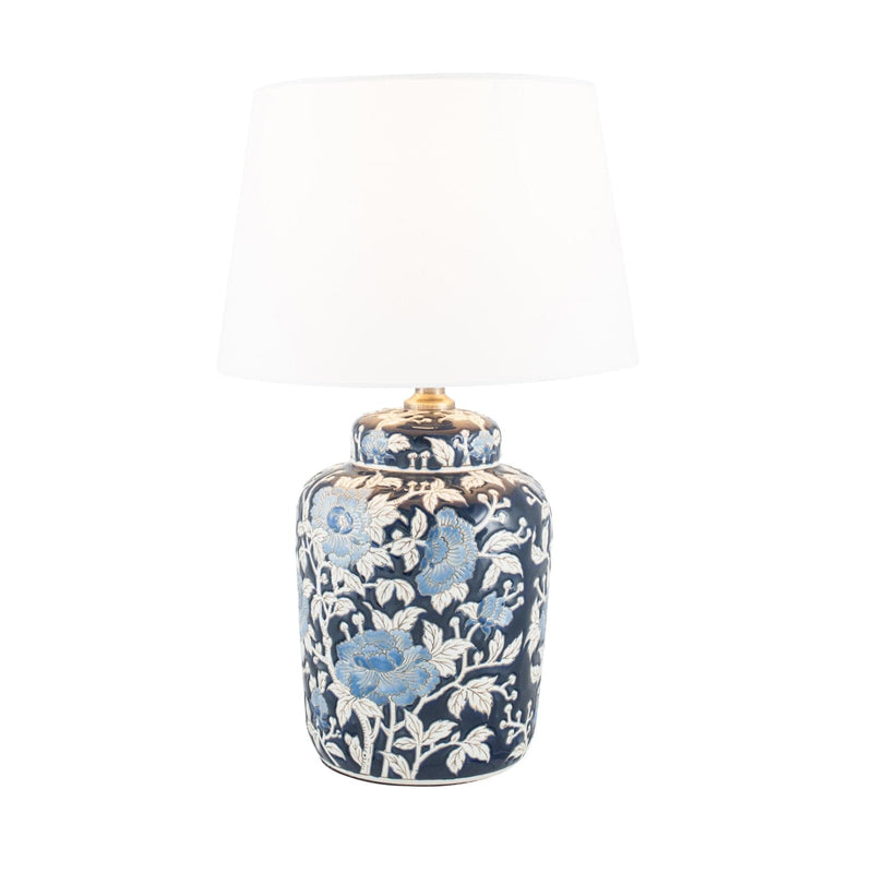 Pacific Lifestyle Fleur Blue Floral Ceramic Table Lamp - PL-30-679-BO