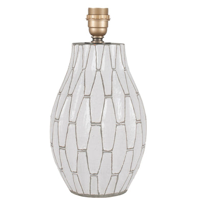 Pacific Lifestyle Gaudi White Geometric Stoneware Table Lamp - PL-30-461-BO