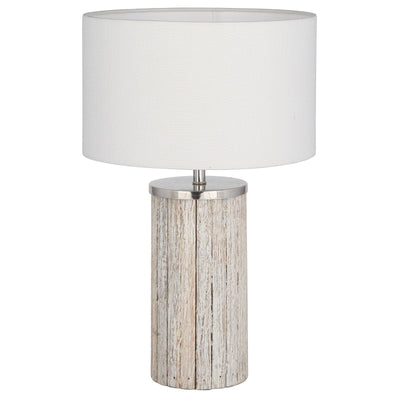 Pacific Lifestyle Haley Grey Wash Wood Column Table Lamp - PL-30-024-C