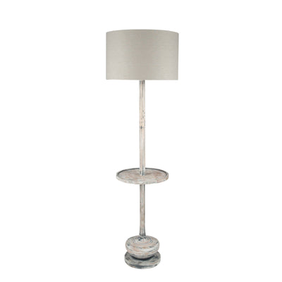 Pacific Lifestyle Hemi Vintage Grey Wood Floor Lamp with Table - PL-32-109-BO