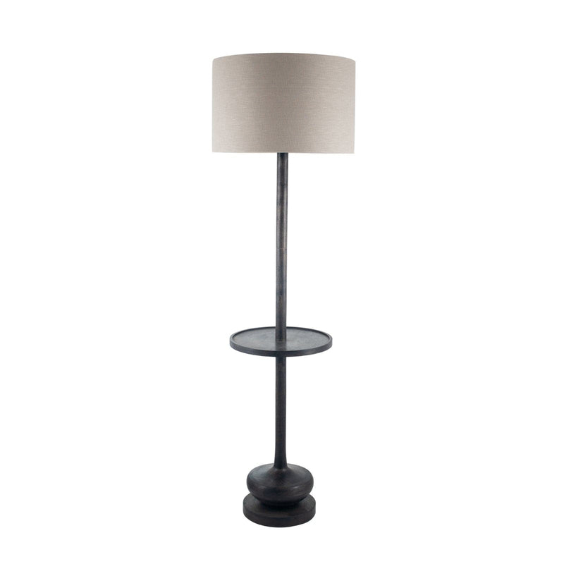 Pacific Lifestyle Hemi Dark Wash Wood Floor Lamp with Table - PL-32-108-BO