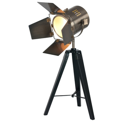 Pacific Lifestyle Hereford Antique Brass Black Wood and Film Task Tripod Lamp - PL-30-412-C