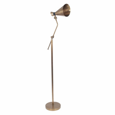 Pacific Lifestyle Wendell Antique Brass Adjustable Conical Metal Floor Lamp - PL-32-094-C
