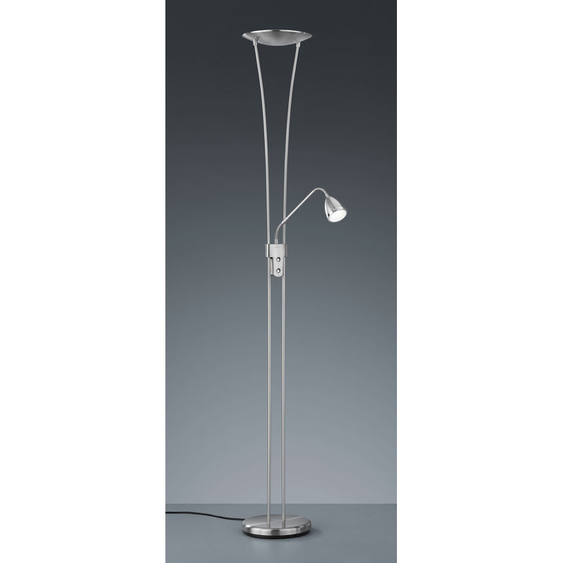 Trio Arizona Nickel Floor Lamp - Requires UK Plug Adaptor - 426410207