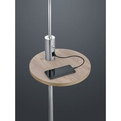 Trio Claas Nickel Floor Lamp - Requires UK Plug Adaptor - 400400107