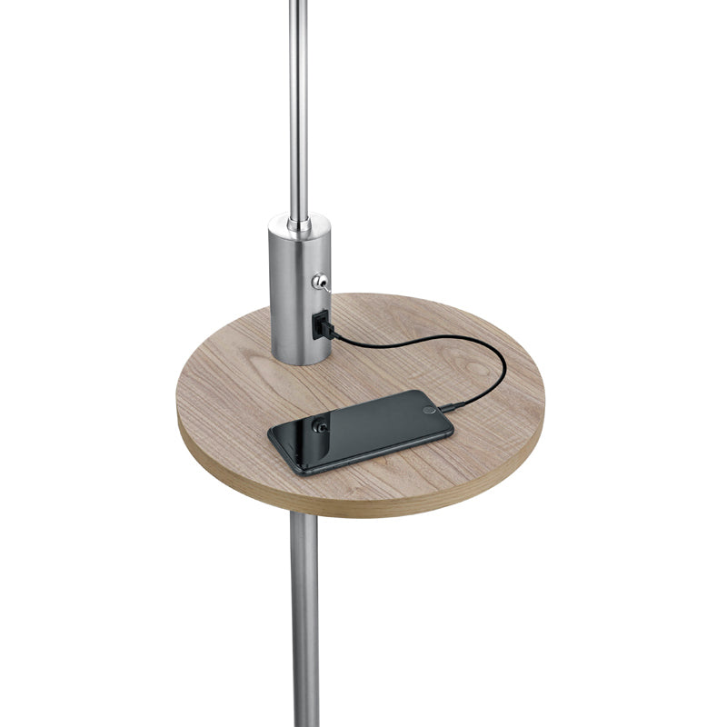 Trio Claas Nickel Floor Lamp - Requires UK Plug Adaptor - 400400107