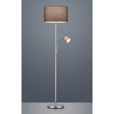 Trio Hotel Grey Floor Lamp Requires UK Plug Adaptor - 403900211
