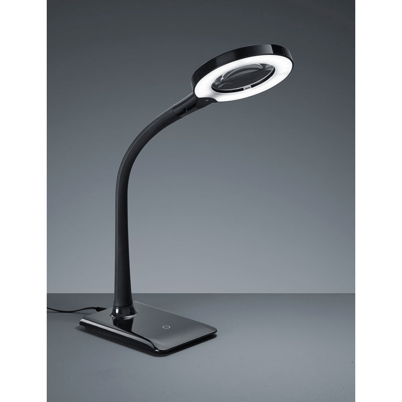 Trio Lupo Black Table Lamp - Requires UK Plug Adaptor - 527290102
