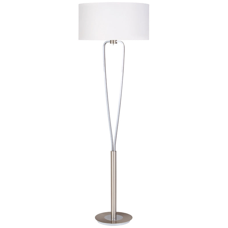 Trio Paris II Nickel Floor Lamp - Requires UK Plug Adaptor - 400200107