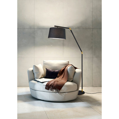 Trio Tracy Black Floor Lamp - Requires UK Plug Adaptor - 462100132