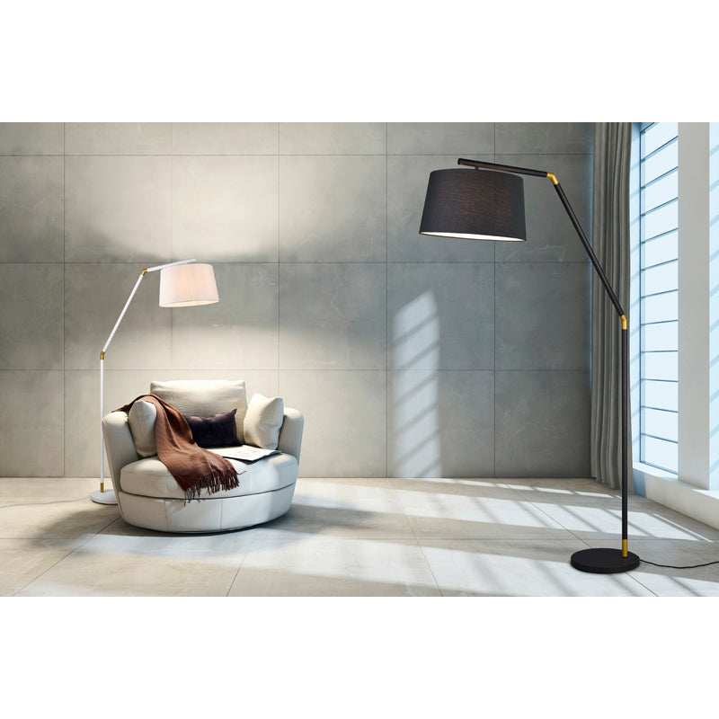 Trio Tracy Black Floor Lamp - Requires UK Plug Adaptor - 462100132