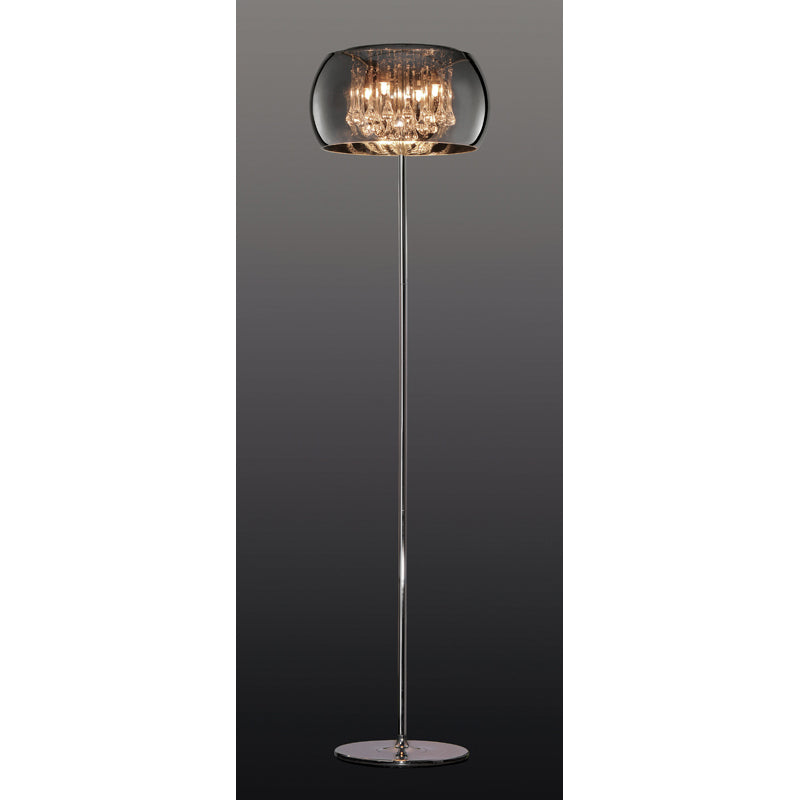 Trio Vapore Chrome Floor Lamp - Requires UK Plug Adaptor - 411210406