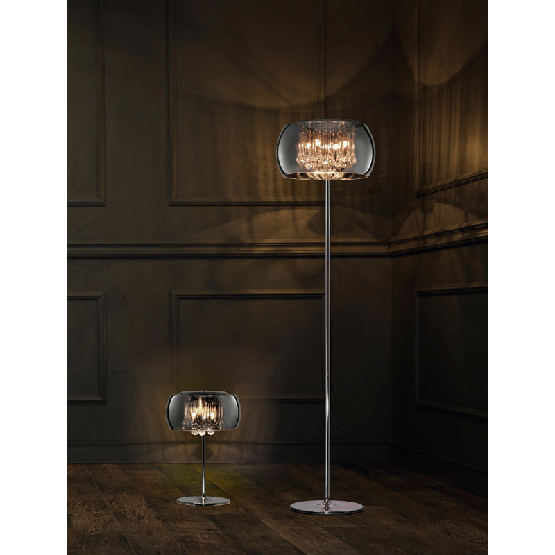 Trio Vapore Chrome Floor Lamp - Requires UK Plug Adaptor - 411210406